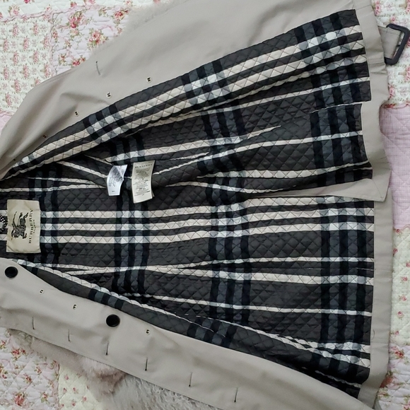 5K Burberry London runway aviator trench coat fox lamb fur quilted plaid US 2 4 - Picture 11 of 17